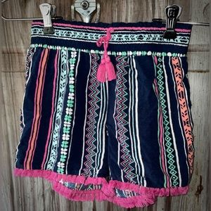 Girls boho styled shorts in size 10/12